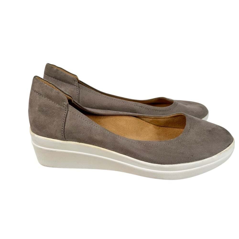 Naturalizer Sam Grey Fog Microfiber Shoe Women’s 8 Comfortcore Slip-On Business